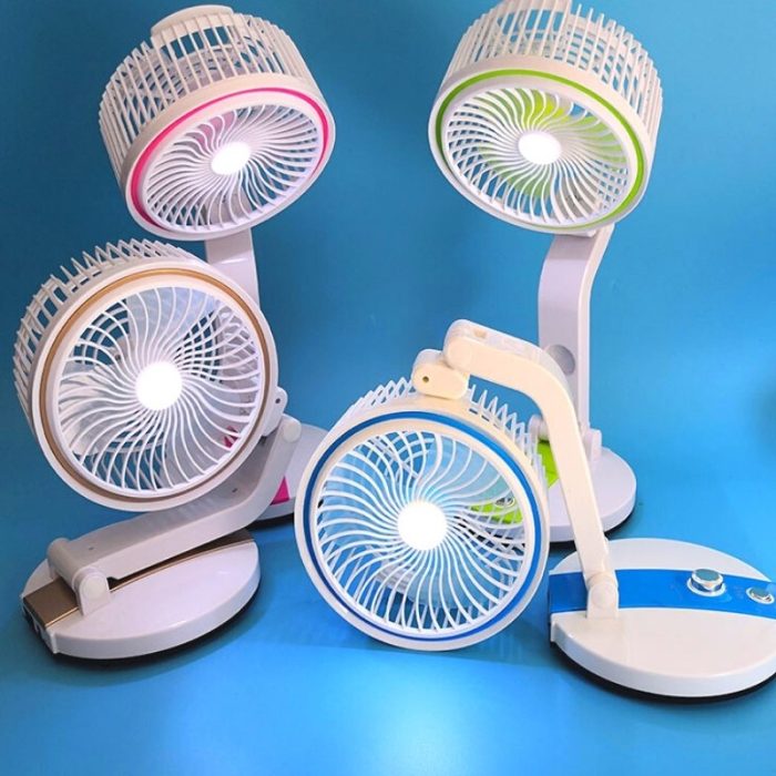 Rechargeable Folding Fan With LED Light multi color