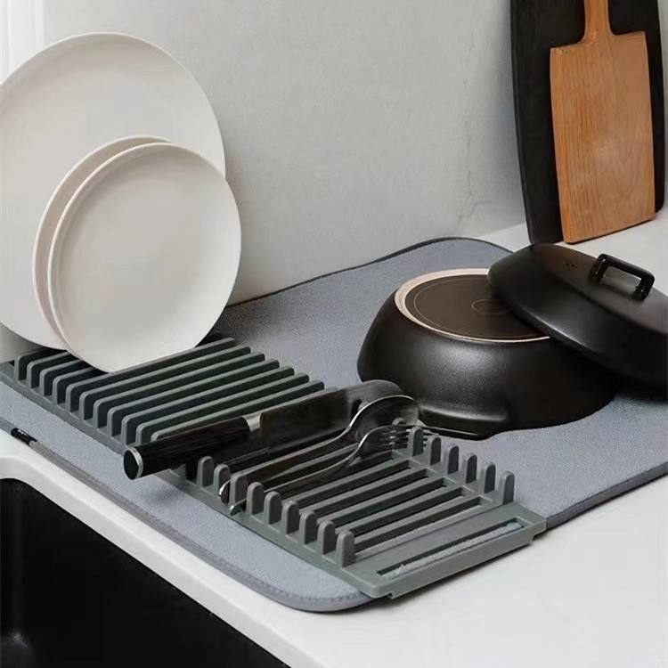 Kitchen Dish and Utensil Holder Mat